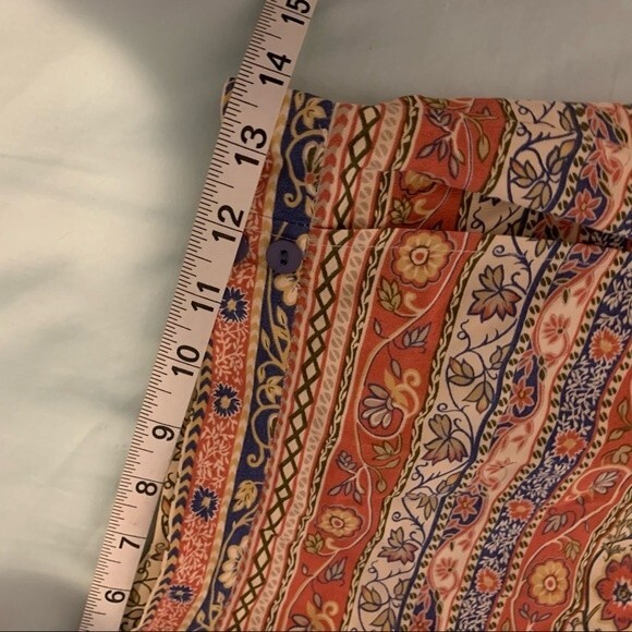 Vintage Boho Talbots Printed Faux Wrap Skirt 100% Rayon Size 10 Made in USA - Picture 7 of 9